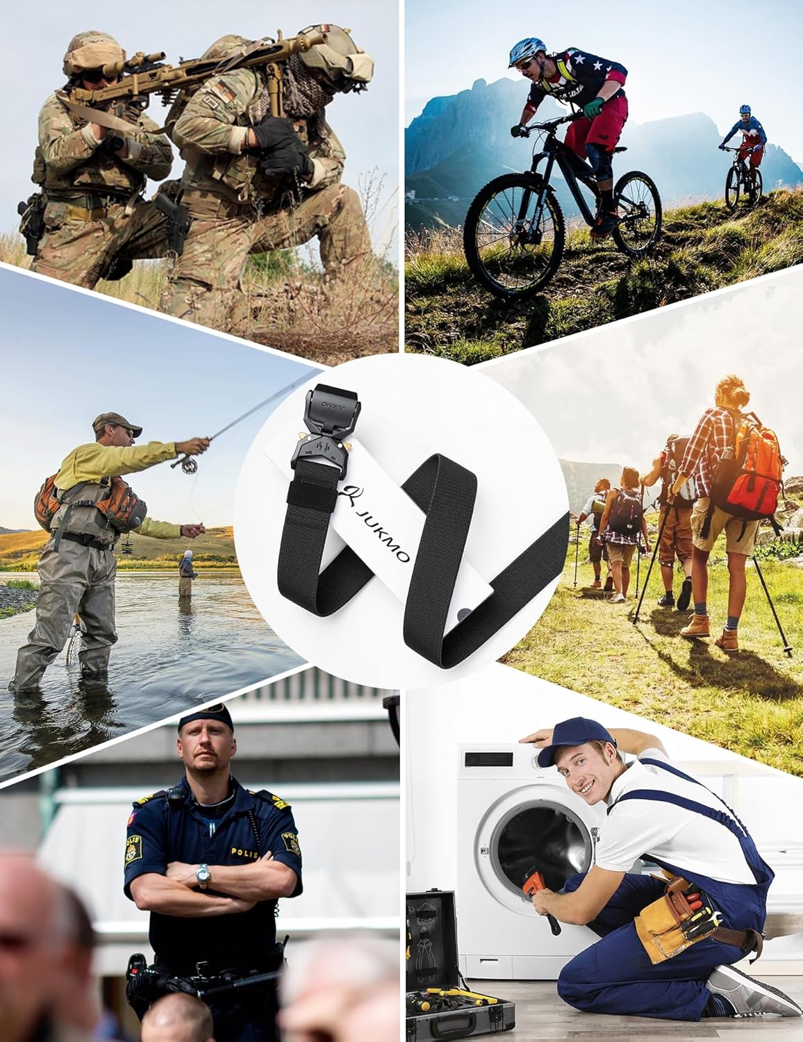 Tactical Belt, Military Hiking Rigger 1.5" Nylon Web Work Belt with Heavy Duty Quick Release Buckle - Image 5