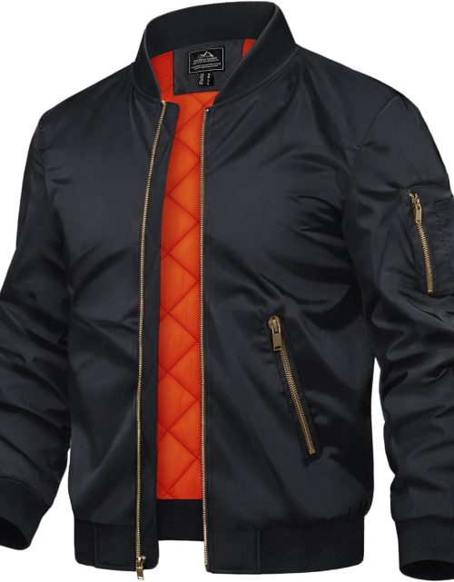Men's Jackets-Bomber Jacket Fall Winter Warm Windbreaker Full Zip Casual Padded Coats